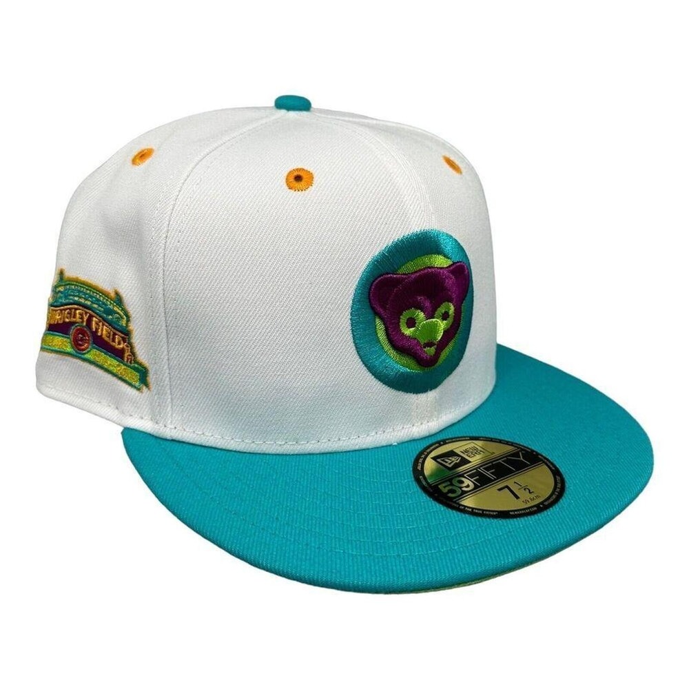 New Era 59FIFTY Chicago Cubs Wrigley Field 100 Years Teal Fitted Hat 7-1/2